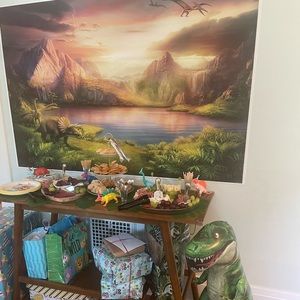 Dinosaur Party Kit. Kid’s Birthday Party - Murals, Tablecloth, Leaf decor, Dinos